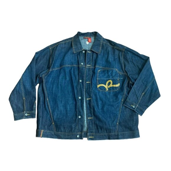 Rocawear Blue Denim Jean Button Down Jacket sz 3xl - Picture 3 of 9